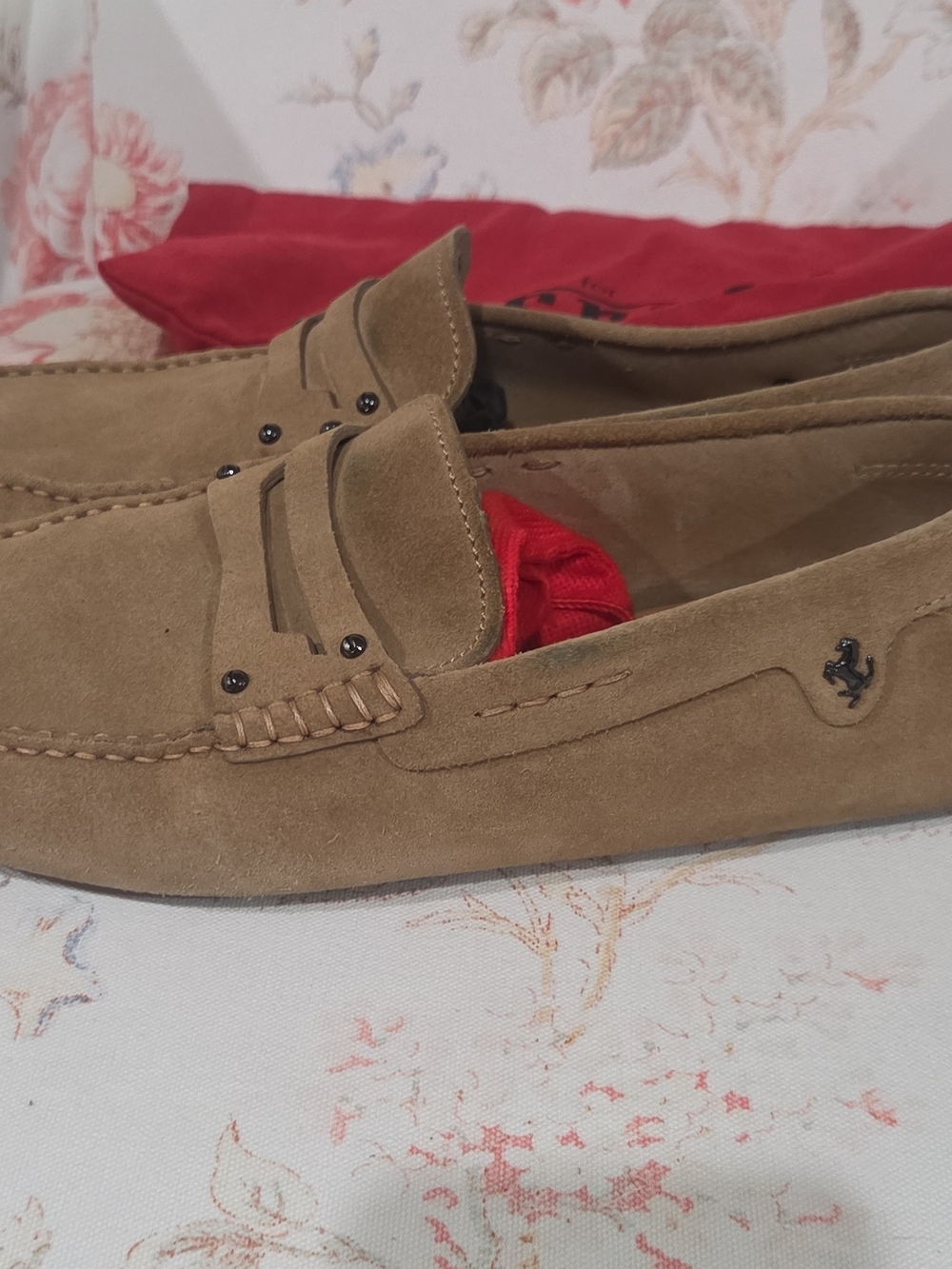 Men's Suede Penny Loafers in Tan